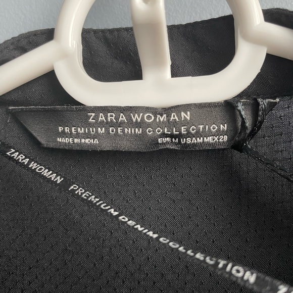 Zara Premium Floral Embroidered Button Down Boho Top Blouse Ruffled M - Picture 9 of 11